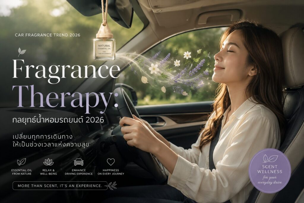 Fragrance Therapy: กลยุทธ์น้ำหอมรถยนต์ 2026 เปลี่ยนทุกการเดินทางให้เป็นช่วงเวลาแห่งความสุข 1