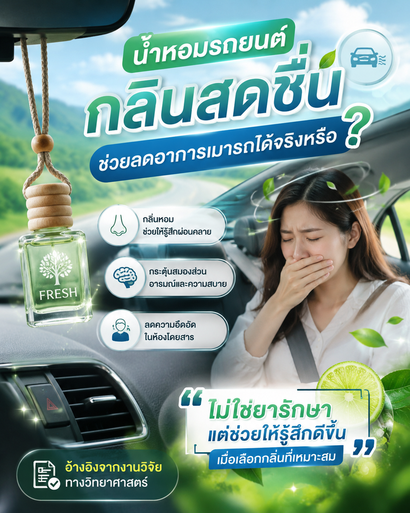 น้ำหอมรถยนต์กลิ่นสดชื่น ช่วยลดอาการเมารถได้จริงหรือ? 2