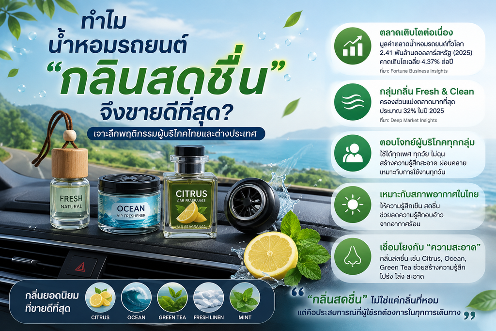ทำไมน้ำหอมรถยนต์ "กลิ่นสดชื่น" จึงขายดีที่สุด? 2